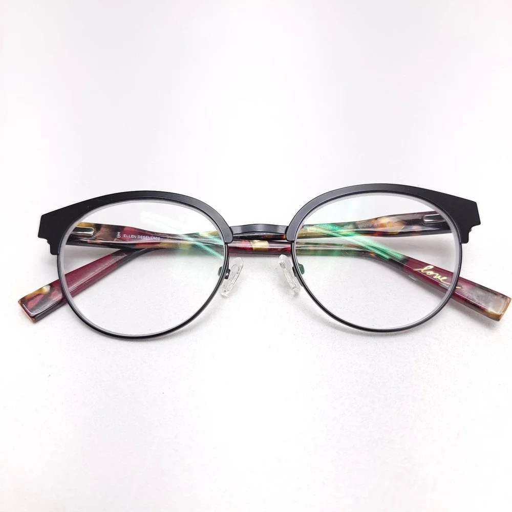 Ellen Degeneres Eyeglasses‎ Frames Only ED503 O-14 BLK Tourtis 50-19-143 Metal